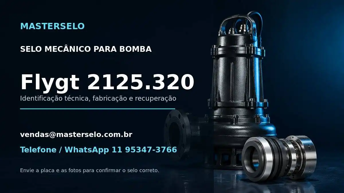 Imagem do modelo de bomba Flygt 2125.320 usada na identificação do selo mecânico