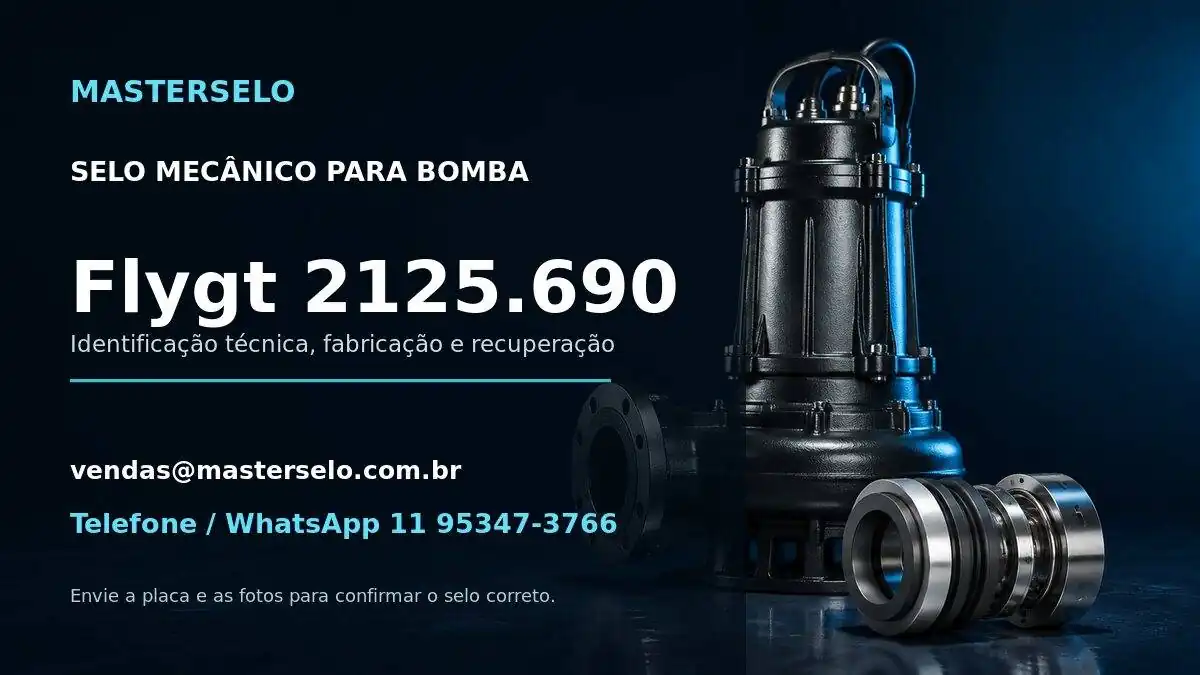 Imagem do modelo de bomba Flygt 2125.690 usada na identificação do selo mecânico