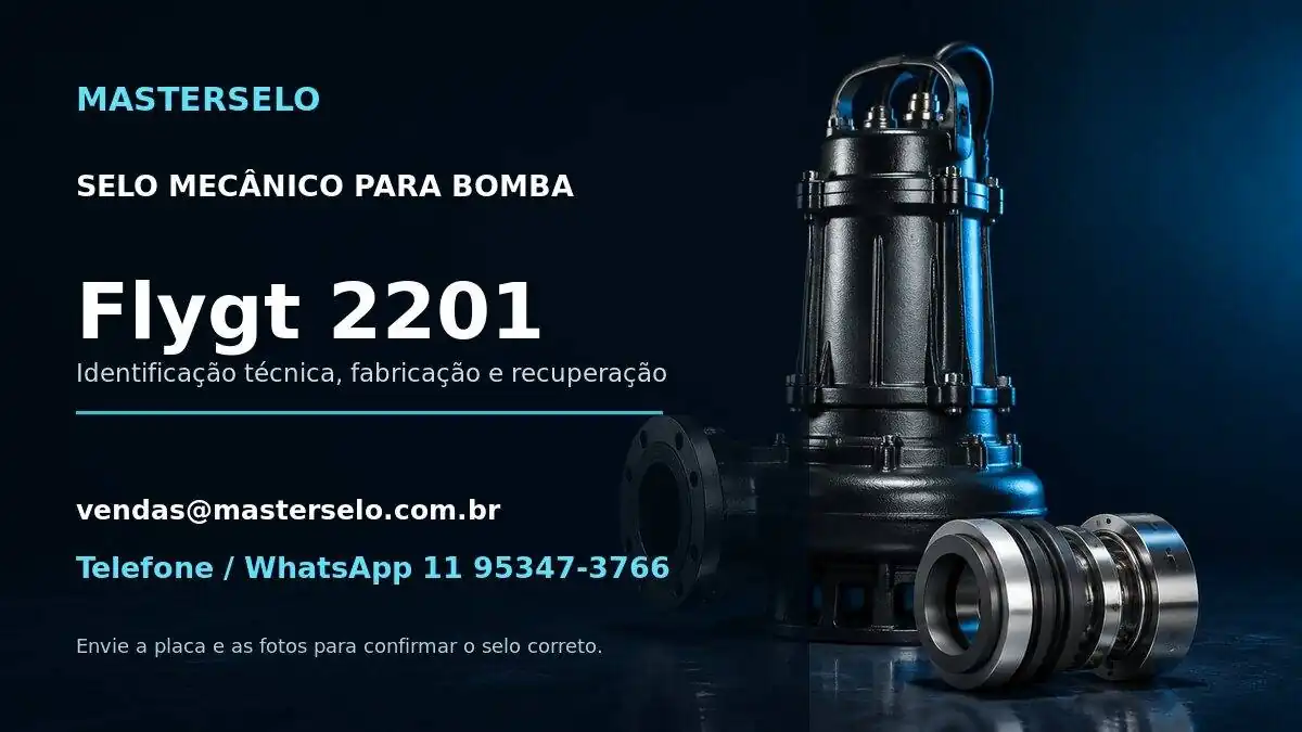 Imagem do modelo de bomba Flygt 2201 usada na identificação do selo mecânico
