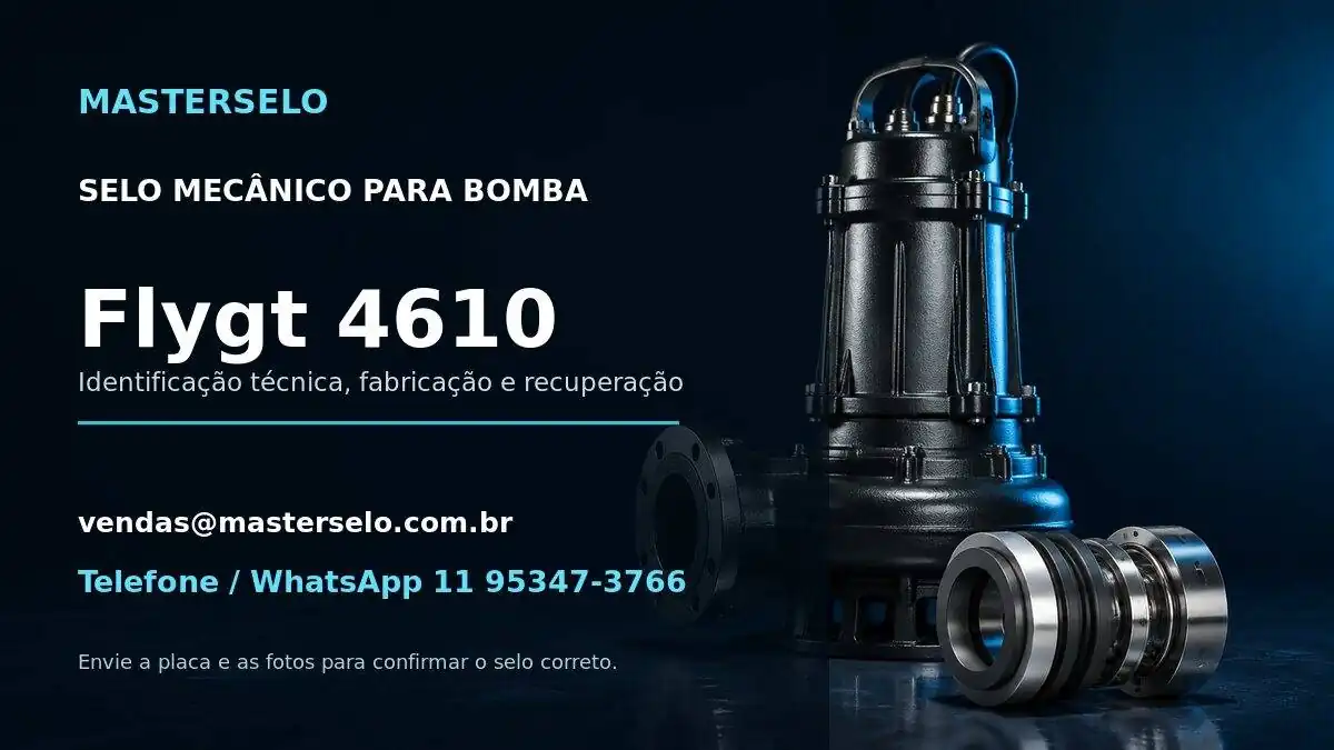 Imagem do modelo de bomba Flygt 4610 usada na identificação do selo mecânico