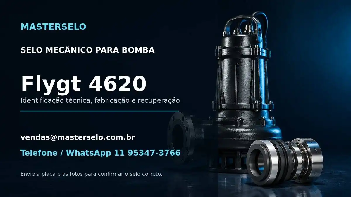 Imagem do modelo de bomba Flygt 4620 usada na identificação do selo mecânico