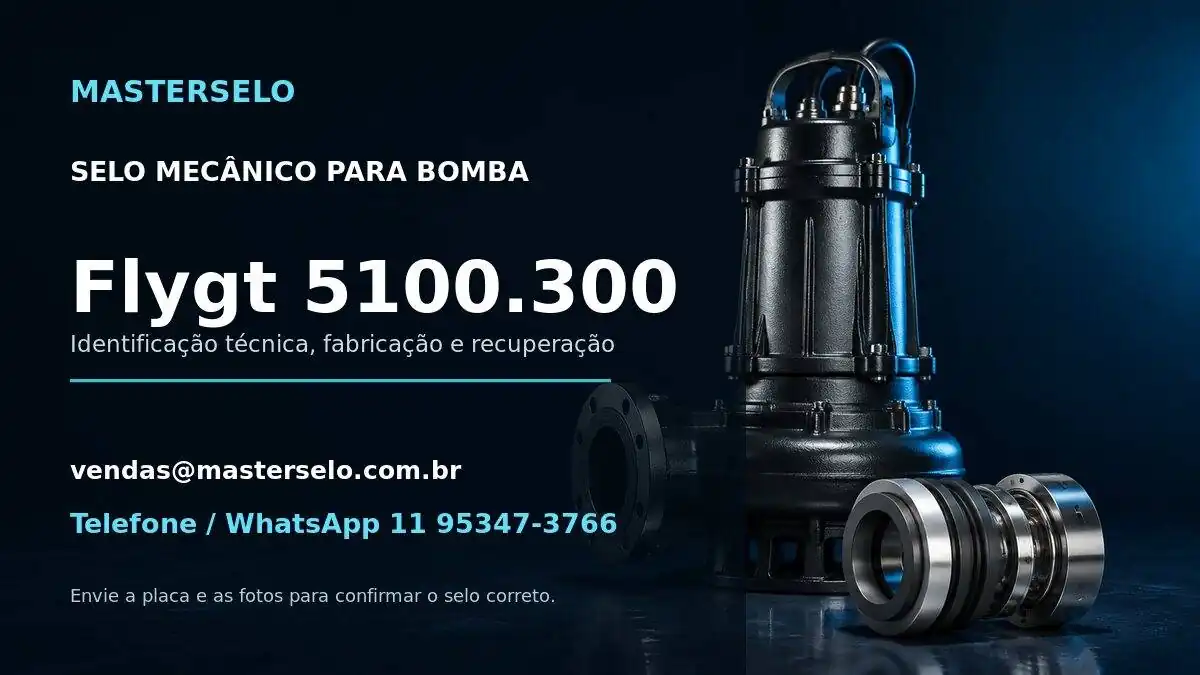 Imagem do modelo de bomba Flygt 5100.300 usada na identificação do selo mecânico