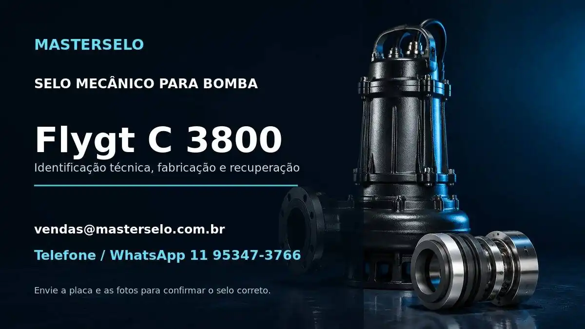 Imagem do modelo de bomba Flygt C 3800 usada na identificação do selo mecânico