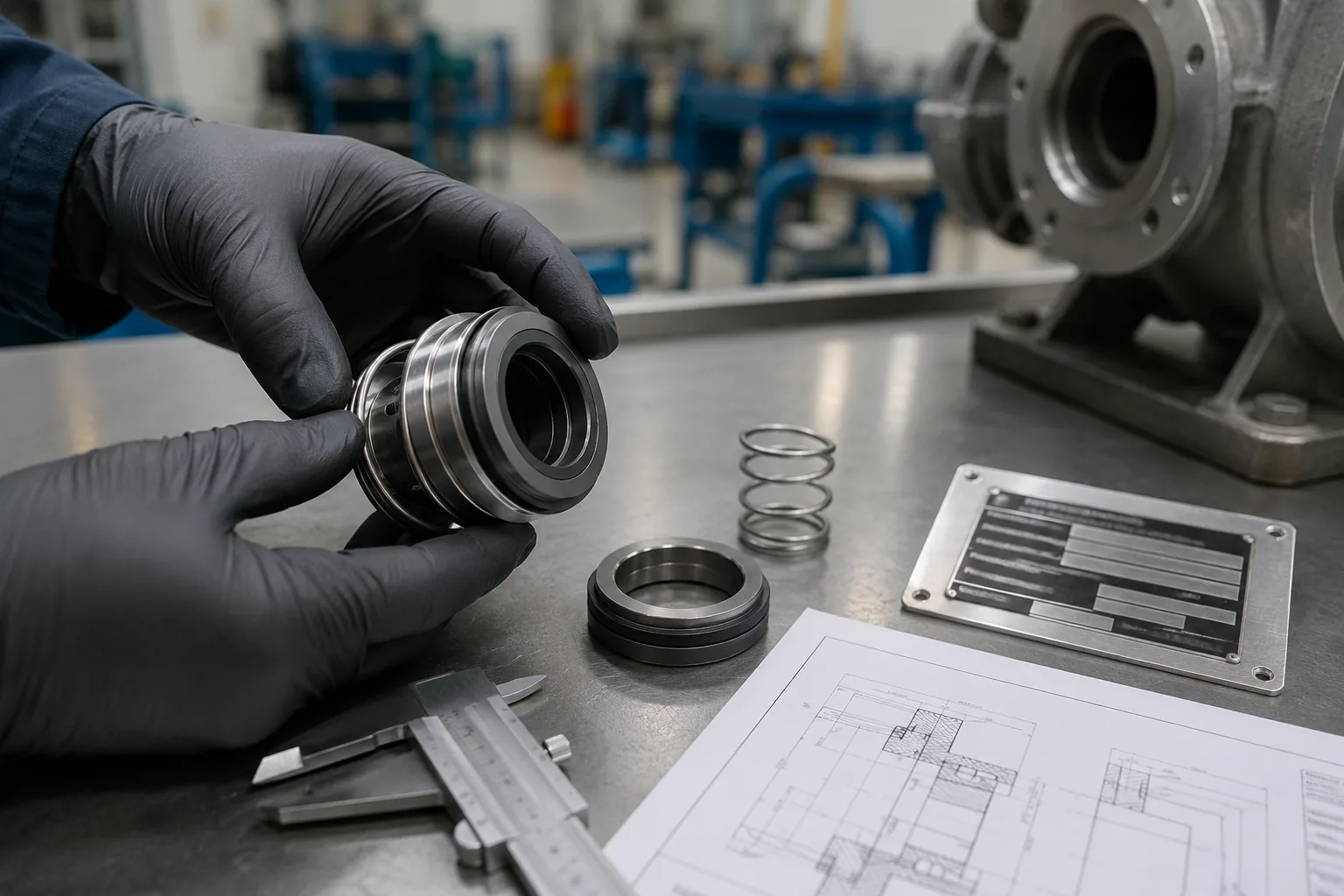 Imagem ilustrativa do processo de identificação de selo mecânico para bombas Sulzer