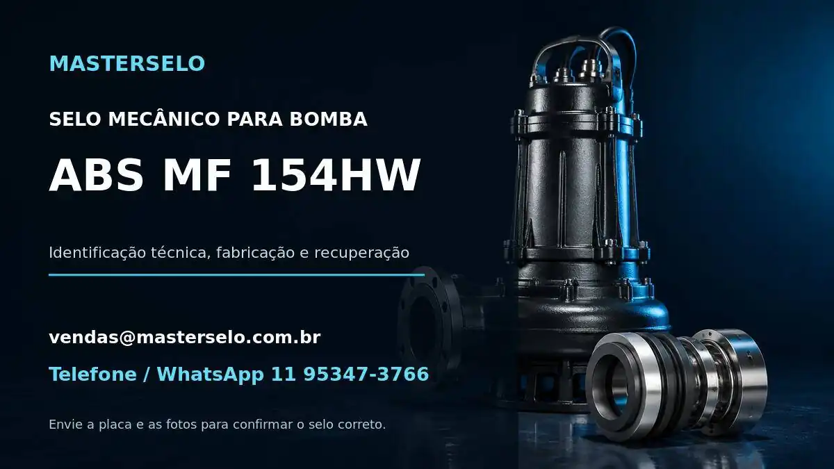 Imagem do modelo de bomba ABS MF 154HW usada na identificação do selo mecânico