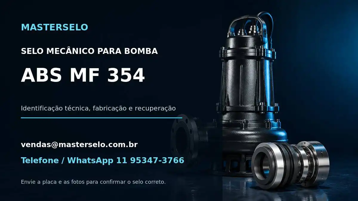 Imagem do modelo de bomba ABS MF 354 usada na identificação do selo mecânico