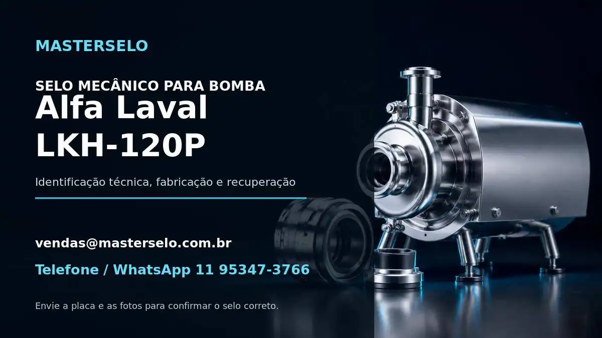 Imagem do modelo de bomba Alfa Laval LKH-120P usada na identificação do selo mecânico