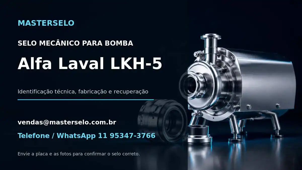 Imagem do modelo de bomba Alfa Laval LKH-5 usada na identificação do selo mecânico