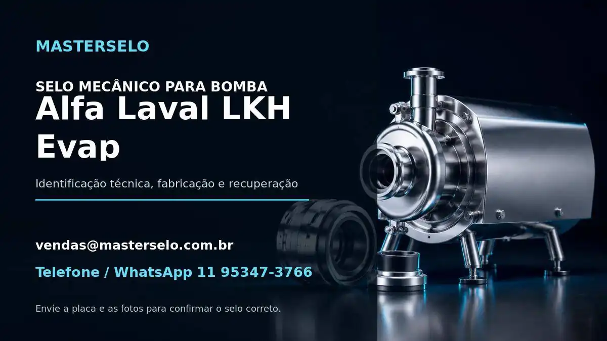 Imagem do modelo de bomba Alfa Laval LKH Evap usada na identificação do selo mecânico