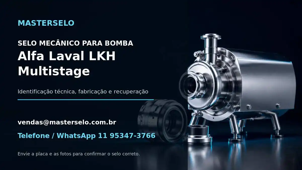 Imagem do modelo de bomba Alfa Laval LKH Multistage usada na identificação do selo mecânico