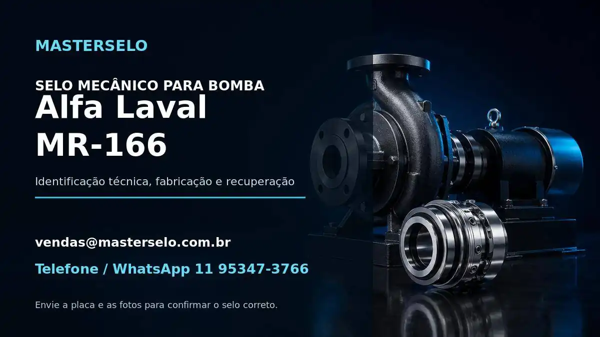 Imagem do modelo de bomba Alfa Laval MR-166 usada na identificação do selo mecânico