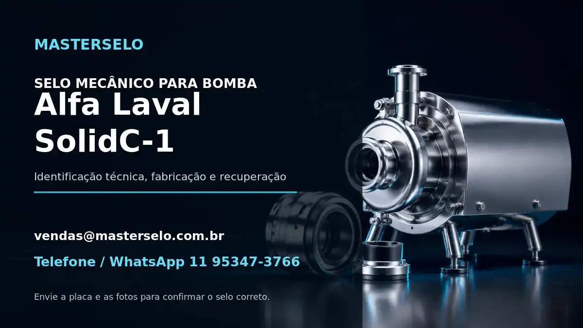 Imagem do modelo de bomba Alfa Laval SolidC-1 usada na identificação do selo mecânico