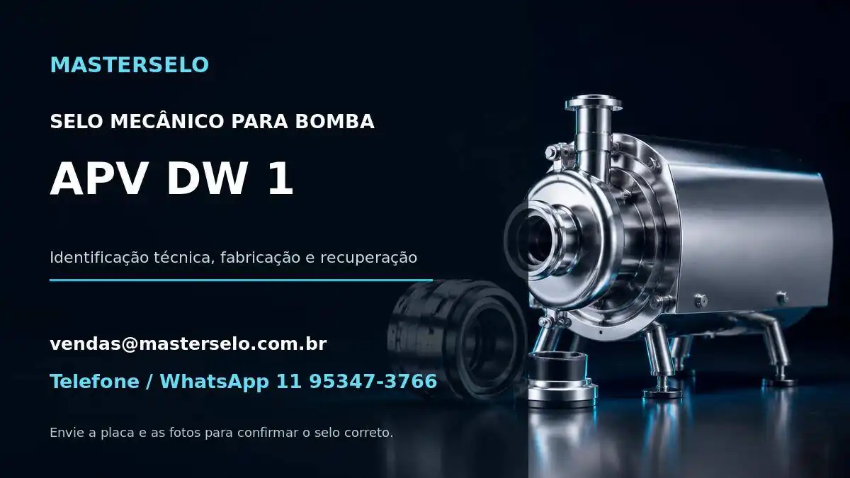 Imagem do modelo de bomba APV DW 1 usada na identificação do selo mecânico