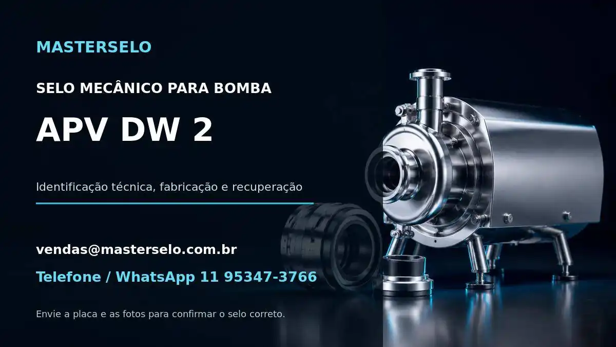 Imagem do modelo de bomba APV DW 2 usada na identificação do selo mecânico