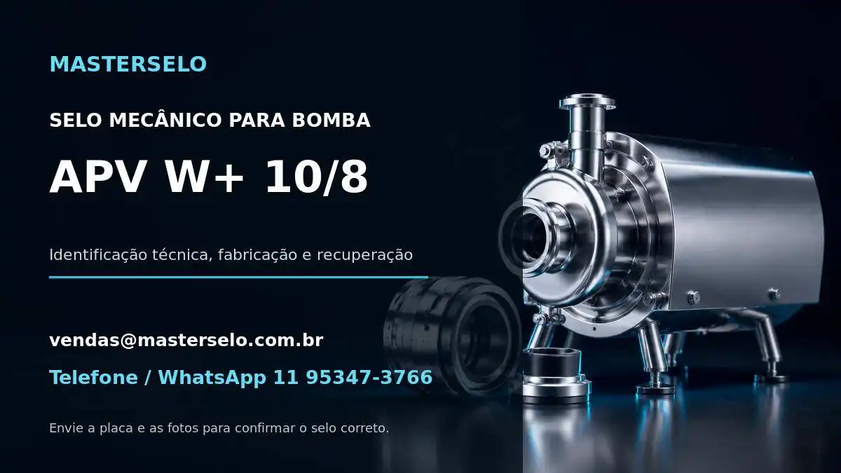 Imagem do modelo de bomba APV W+ 10/8 usada na identificação do selo mecânico
