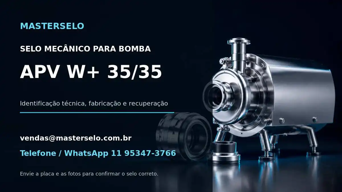 Imagem do modelo de bomba APV W+ 35/35 usada na identificação do selo mecânico