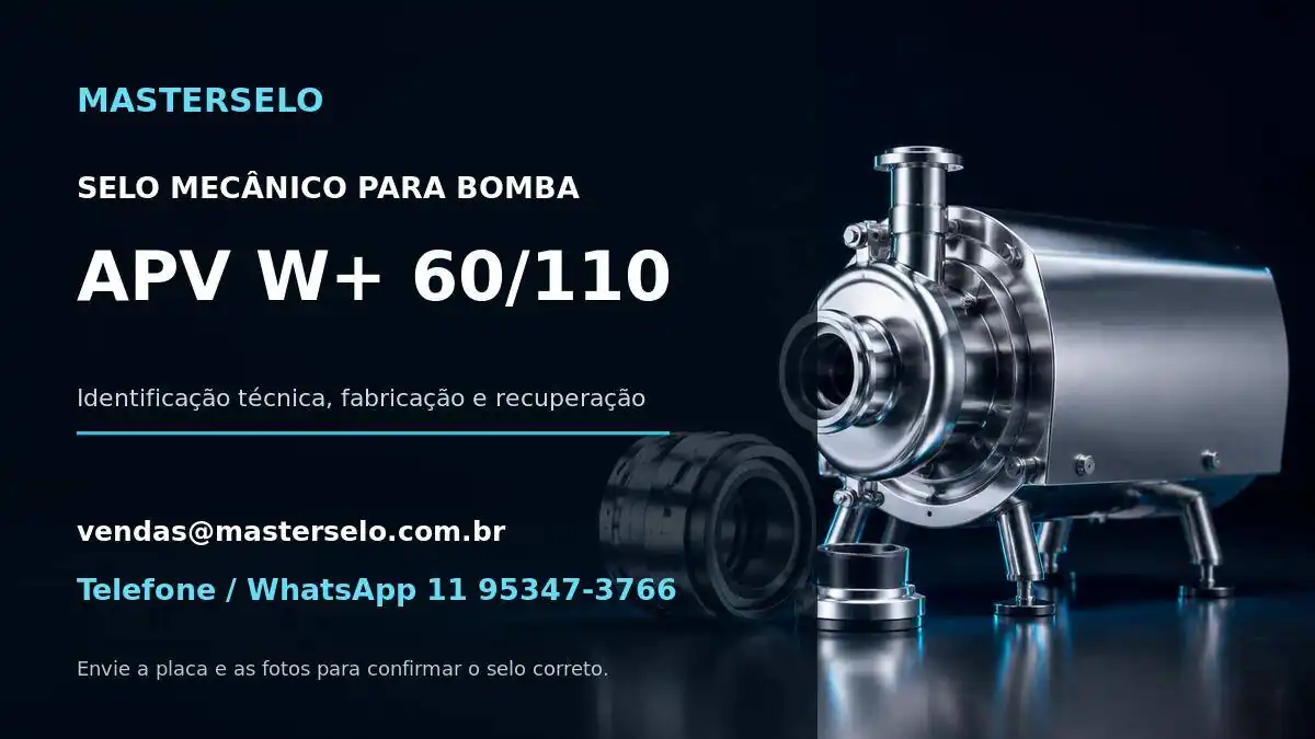 Imagem do modelo de bomba APV W+ 60/110 usada na identificação do selo mecânico