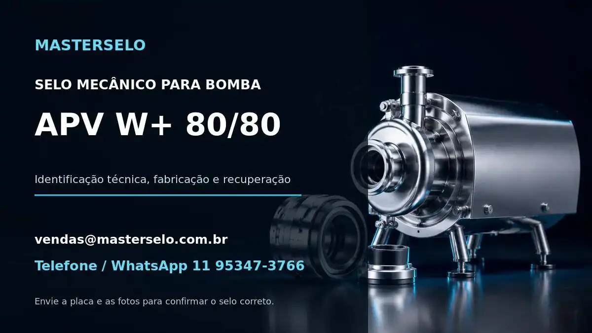 Imagem do modelo de bomba APV W+ 80/80 usada na identificação do selo mecânico