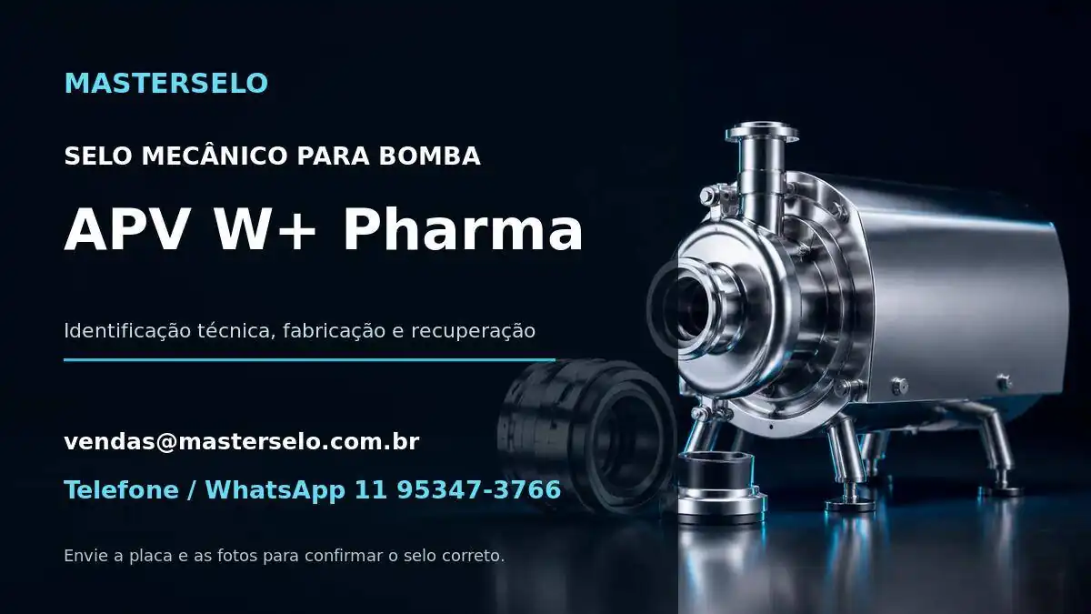 Imagem do modelo de bomba APV W+ Pharma usada na identificação do selo mecânico