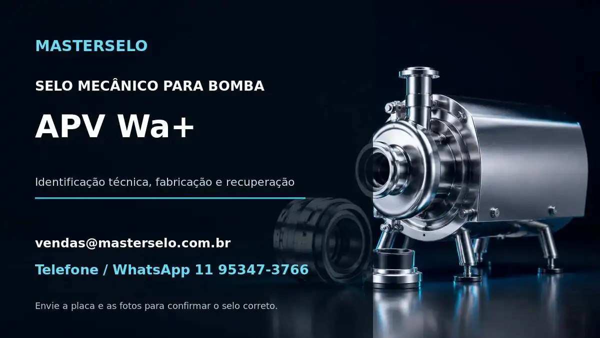 Imagem do modelo de bomba APV Wa+ usada na identificação do selo mecânico