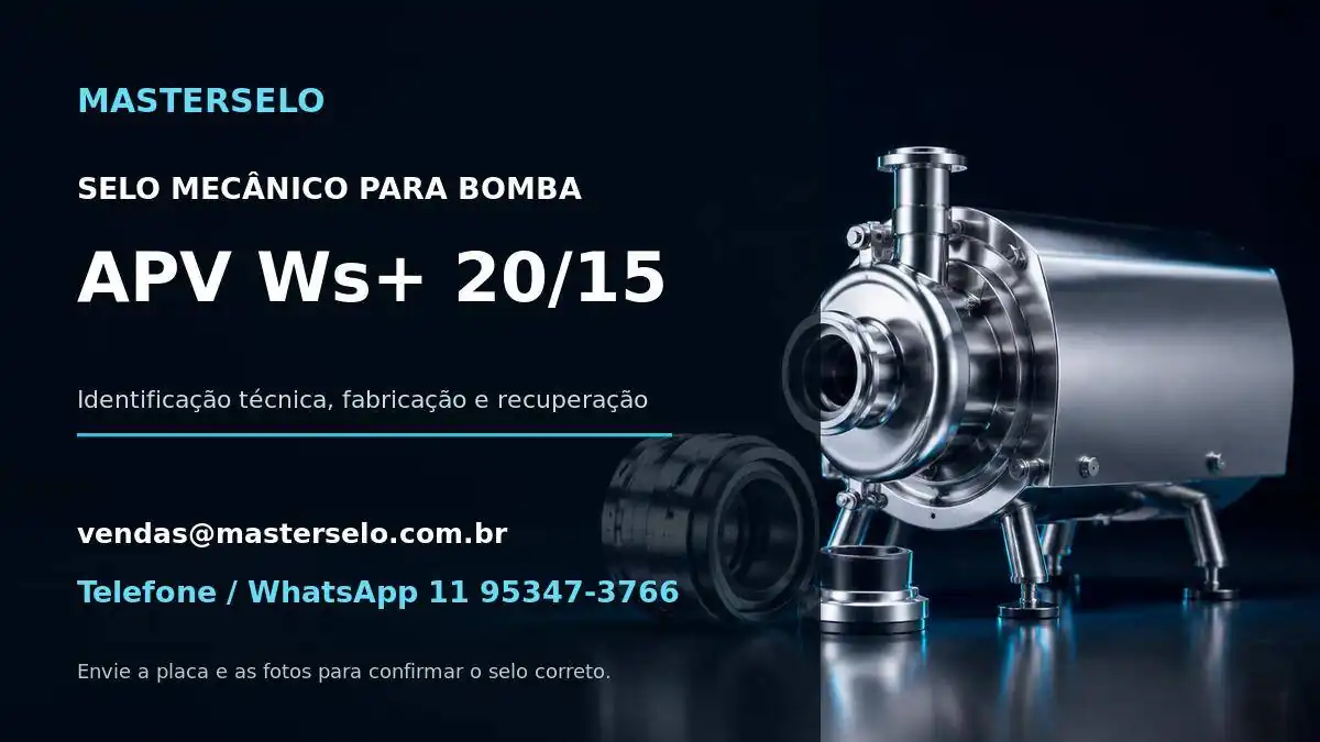 Imagem do modelo de bomba APV Ws+ 20/15 usada na identificação do selo mecânico
