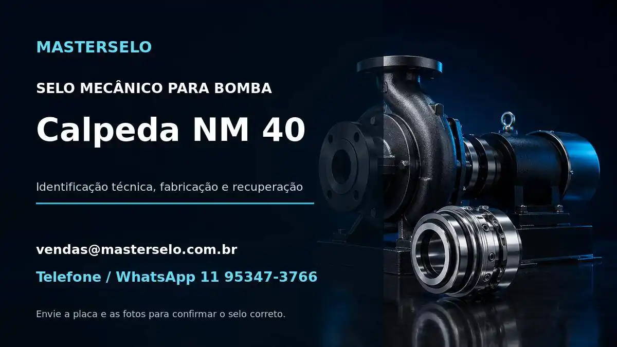 Imagem do modelo de bomba Calpeda NM 40 usada na identificação do selo mecânico