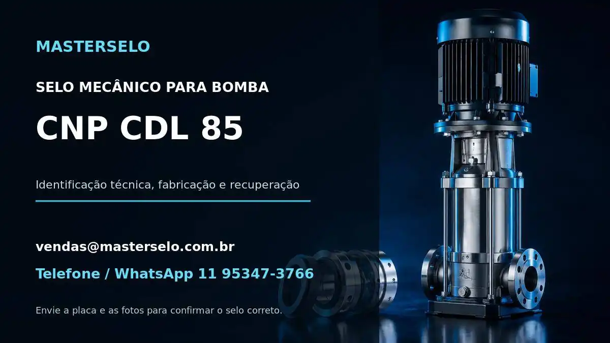 Imagem do modelo de bomba CNP CDL 85 usada na identificação do selo mecânico
