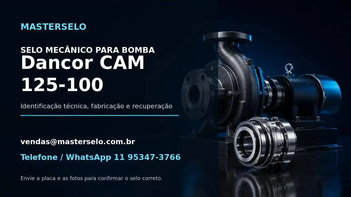 Imagem do modelo de bomba Dancor CAM 125-100 usada na identificação do selo mecânico