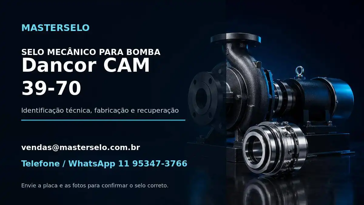 Imagem do modelo de bomba Dancor CAM 39-70 usada na identificação do selo mecânico