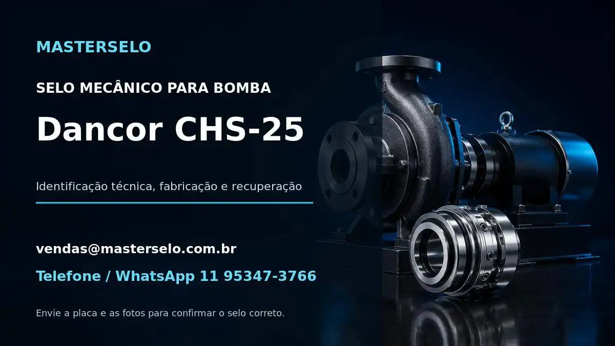 Imagem do modelo de bomba Dancor CHS-25 usada na identificação do selo mecânico