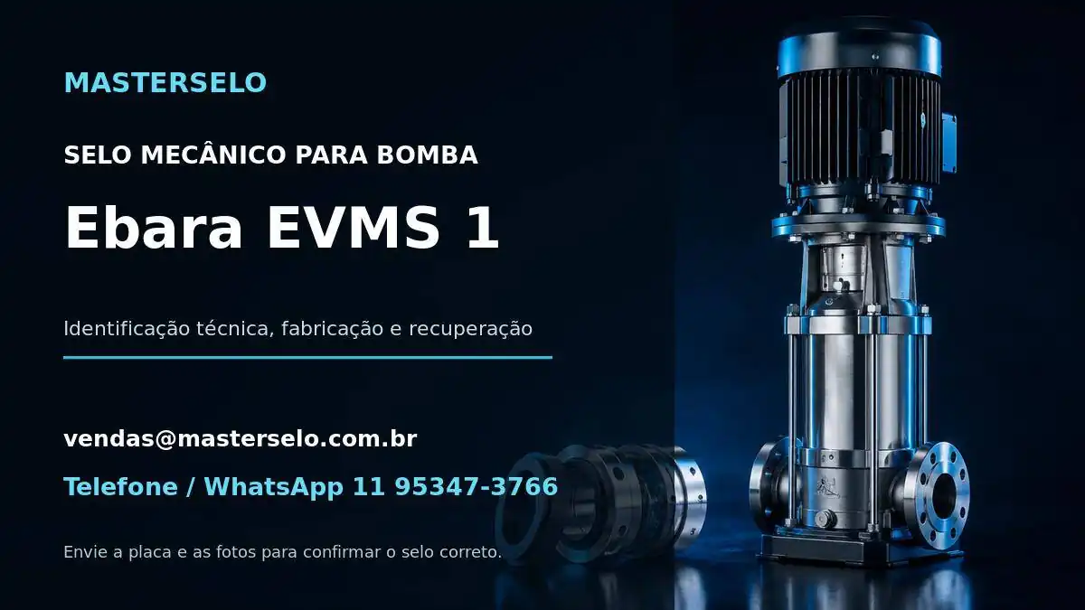 Imagem do modelo de bomba Ebara EVMS 1 usada na identificação do selo mecânico