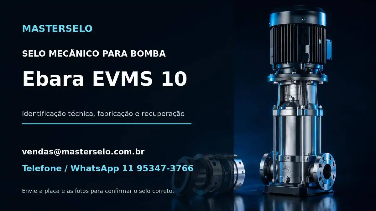Imagem do modelo de bomba Ebara EVMS 10 usada na identificação do selo mecânico