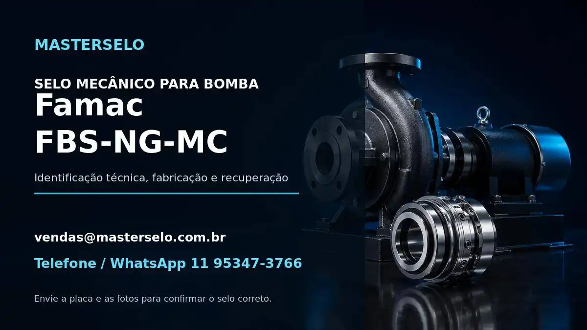 Imagem do modelo de bomba Famac FBS-NG-MC usada na identificação do selo mecânico