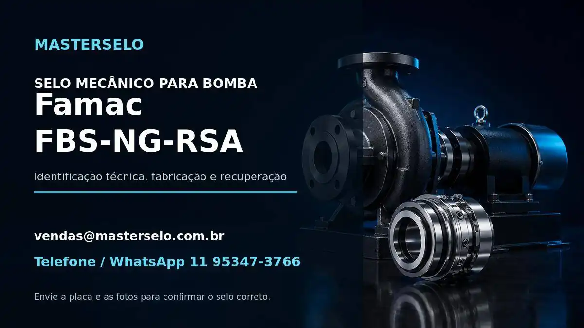 Imagem do modelo de bomba Famac FBS-NG-RSA usada na identificação do selo mecânico