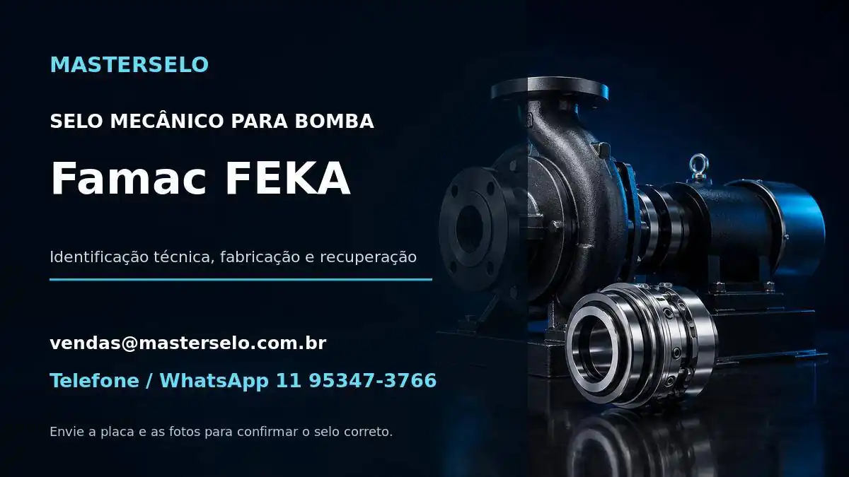 Imagem do modelo de bomba Famac FEKA usada na identificação do selo mecânico
