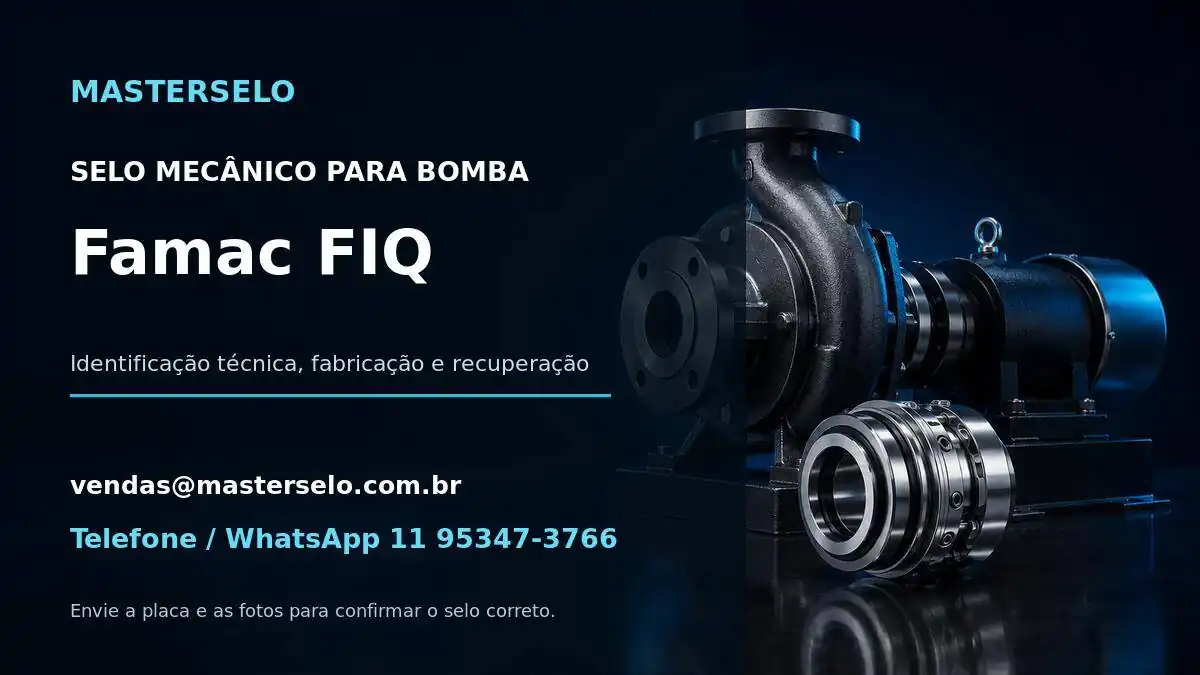 Imagem do modelo de bomba Famac FIQ usada na identificação do selo mecânico
