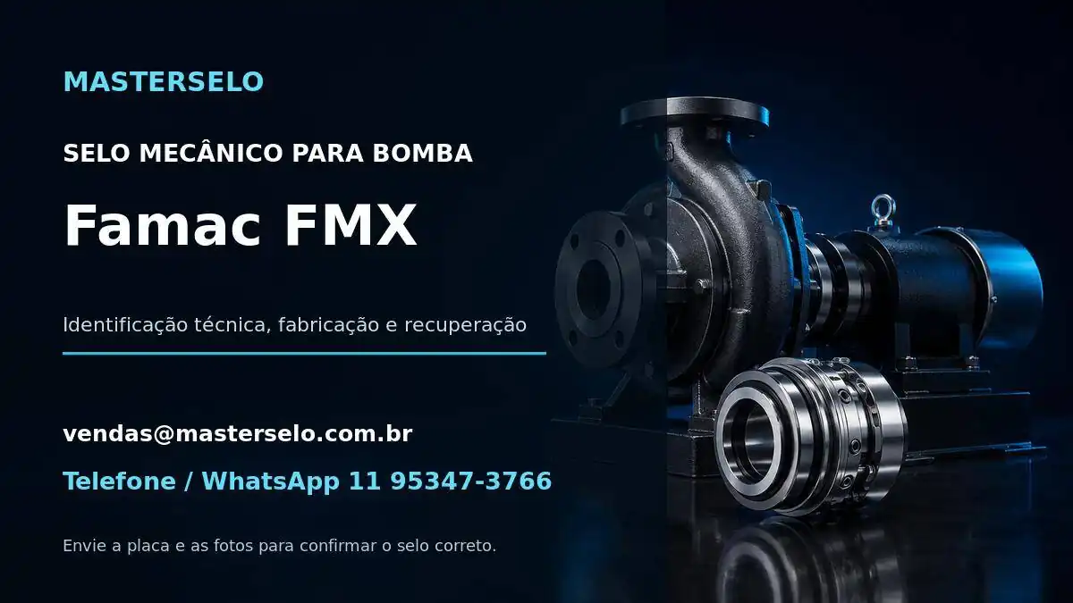 Imagem do modelo de bomba Famac FMX usada na identificação do selo mecânico