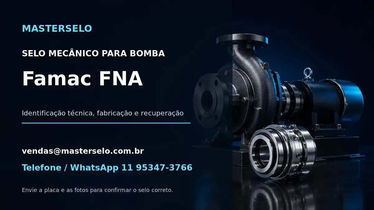 Imagem do modelo de bomba Famac FNA usada na identificação do selo mecânico