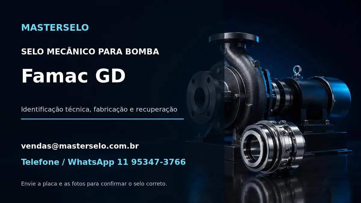 Imagem do modelo de bomba Famac GD usada na identificação do selo mecânico