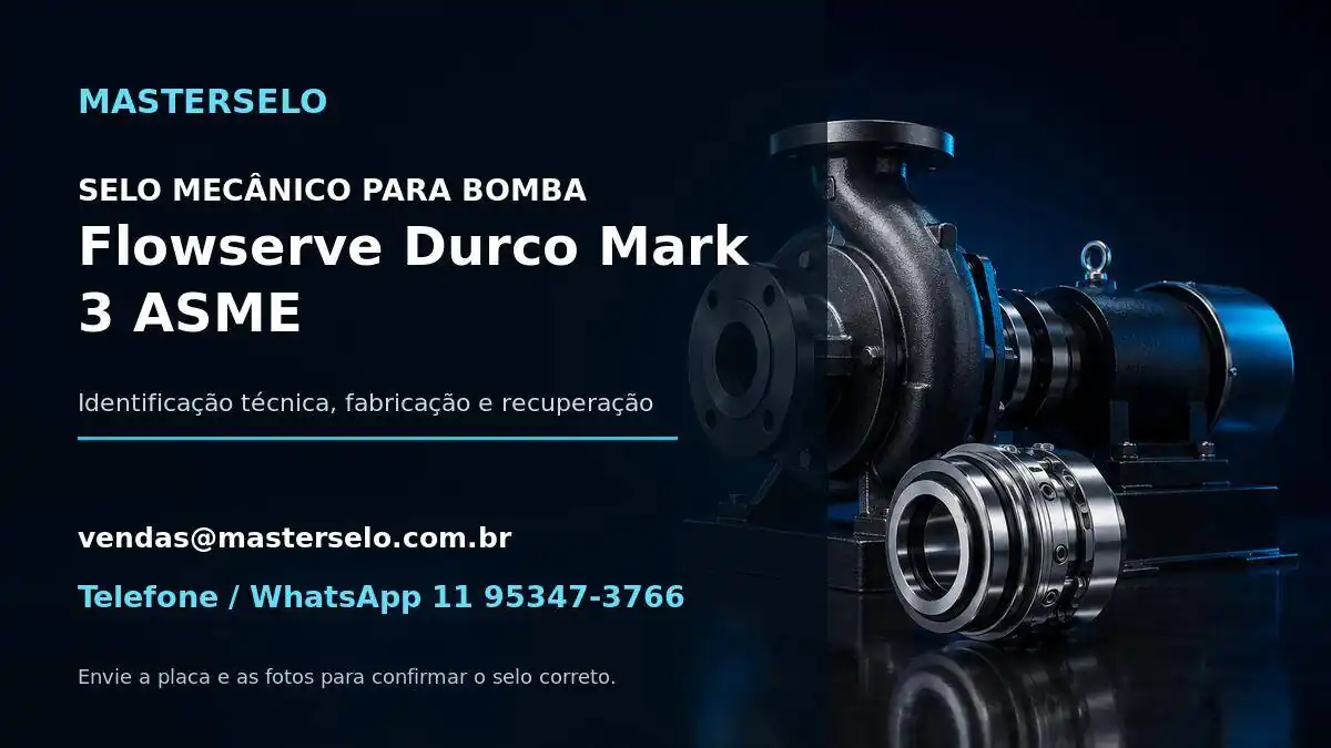 Imagem do modelo de bomba Flowserve Durco Mark 3 ASME usada na identificação do selo mecânico