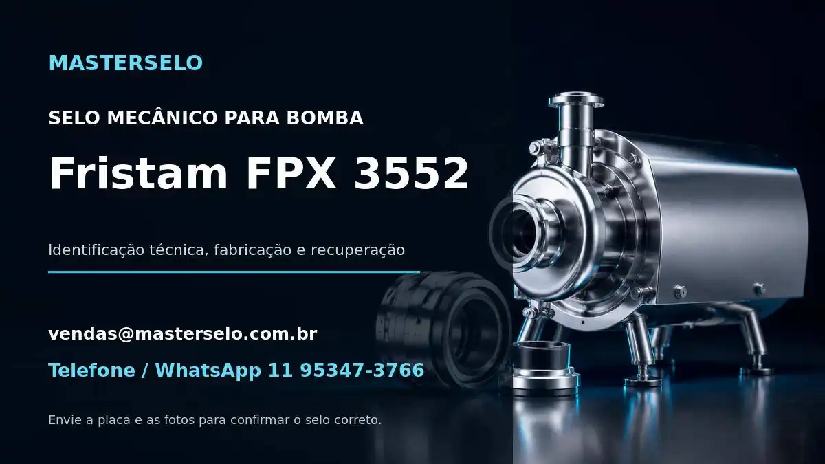 Imagem do modelo de bomba Fristam FPX 3552 usada na identificação do selo mecânico