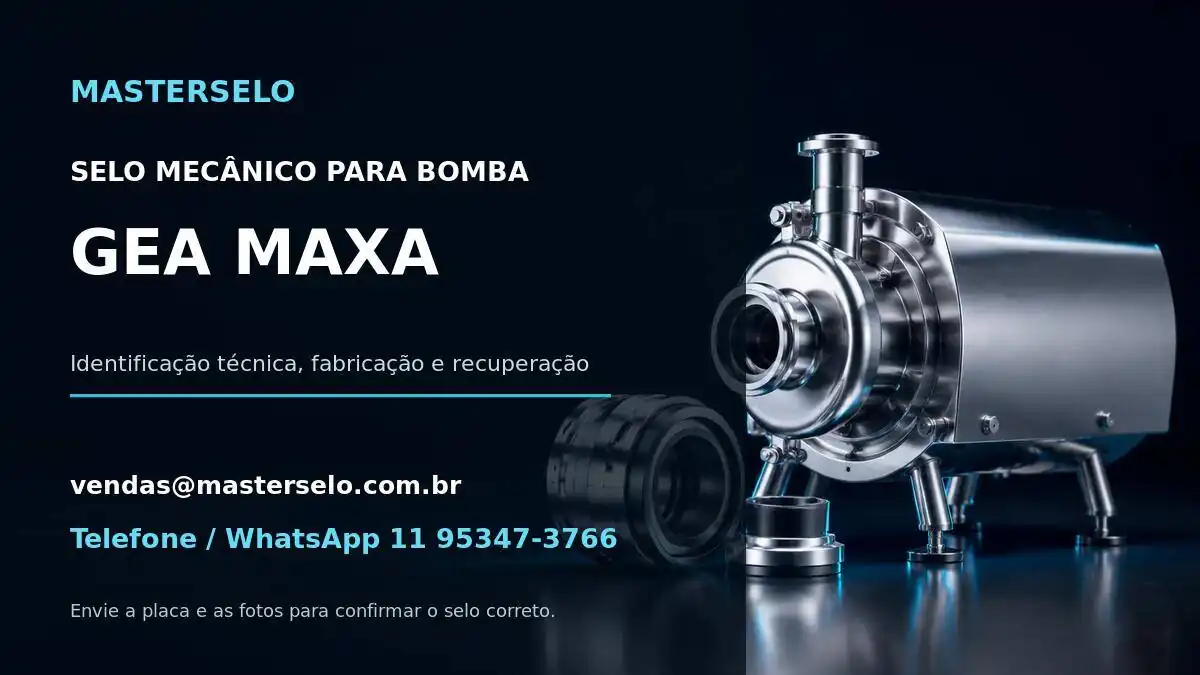 Imagem do modelo de bomba GEA MAXA usada na identificação do selo mecânico