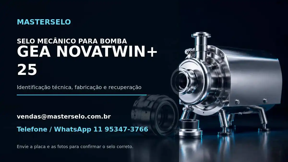 Imagem do modelo de bomba GEA NOVATWIN+ 25 usada na identificação do selo mecânico
