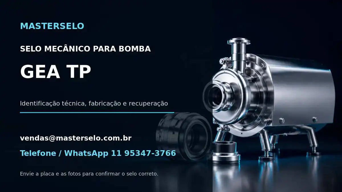 Imagem do modelo de bomba GEA TP usada na identificação do selo mecânico