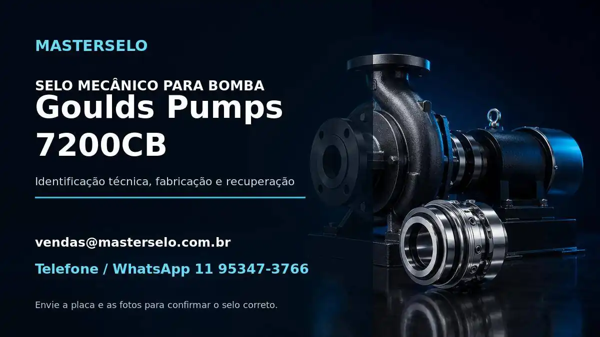 Imagem do modelo de bomba Goulds Pumps 7200CB usada na identificação do selo mecânico
