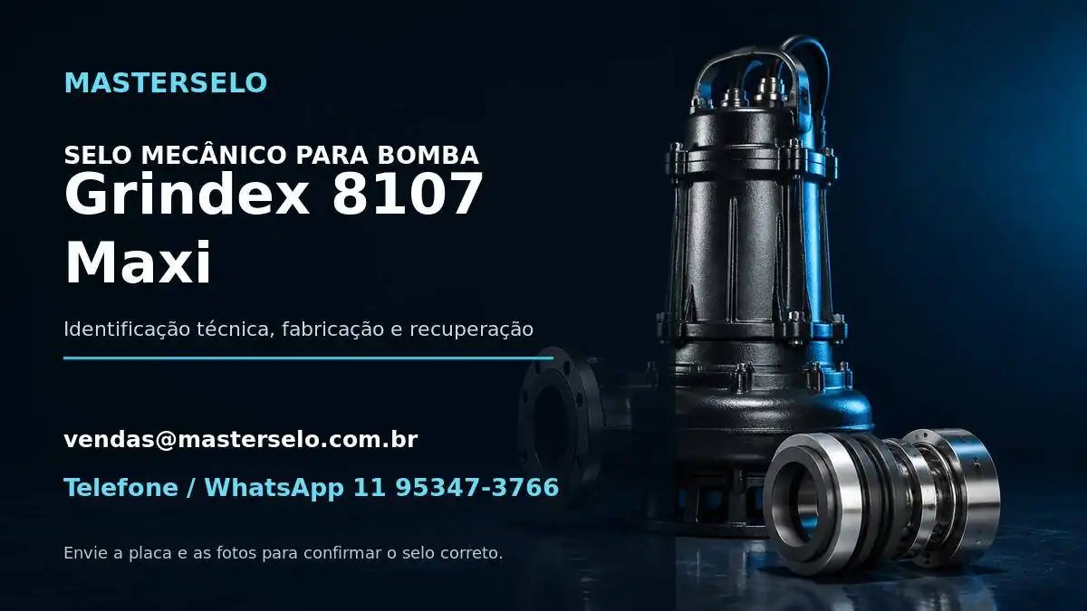 Imagem do modelo de bomba Grindex 8107 Maxi usada na identificação do selo mecânico