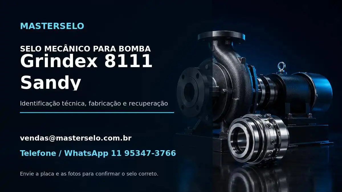 Imagem do modelo de bomba Grindex 8111 Sandy usada na identificação do selo mecânico