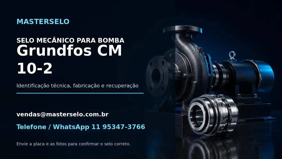 Imagem do modelo de bomba Grundfos CM 10-2 usada na identificação do selo mecânico