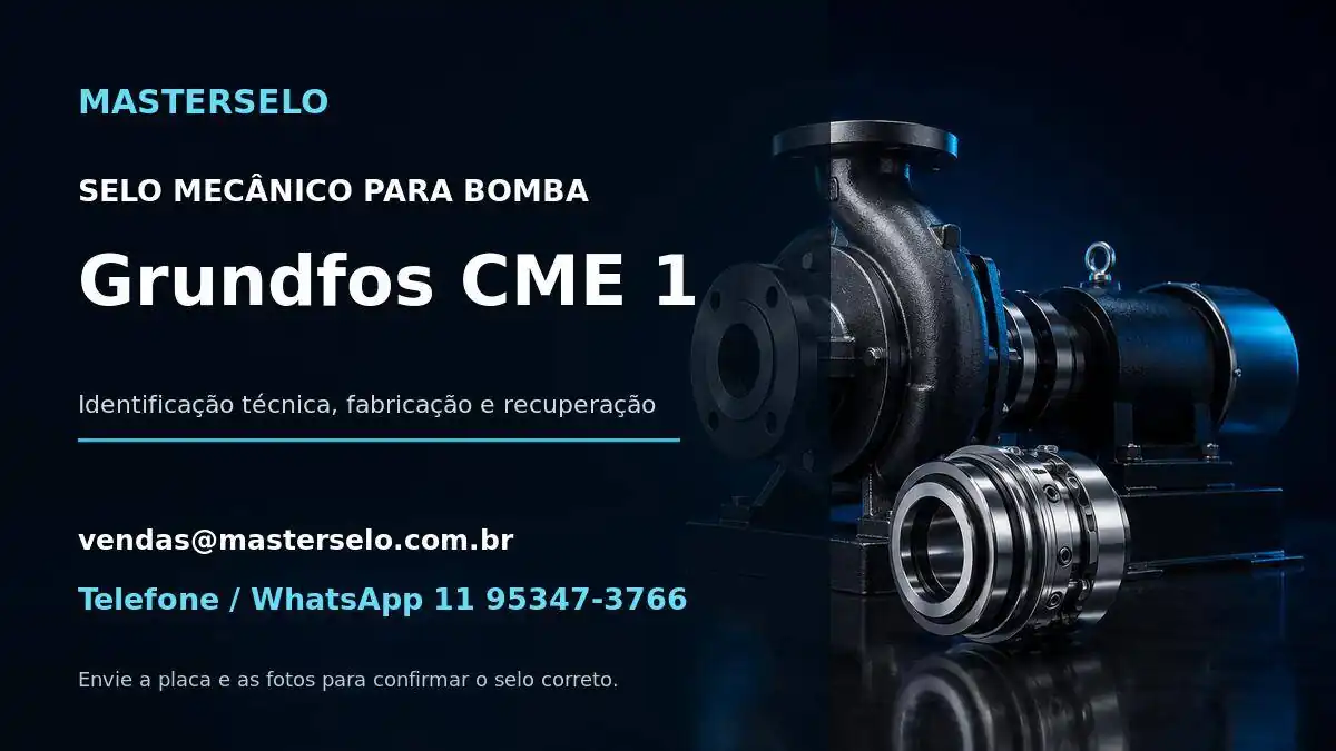 Imagem do modelo de bomba Grundfos CME 1 usada na identificação do selo mecânico