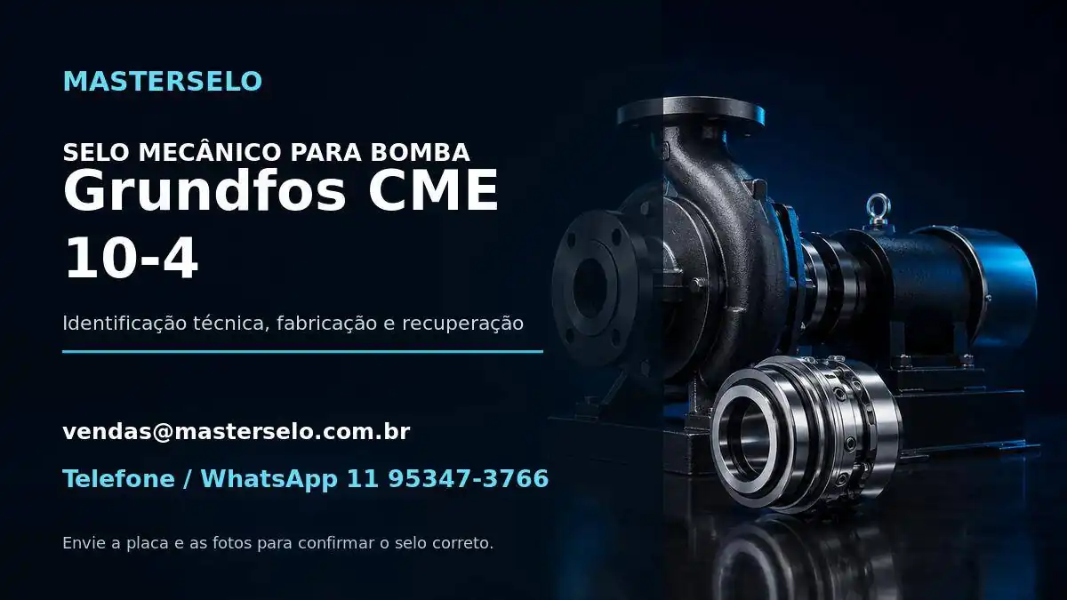Imagem do modelo de bomba Grundfos CME 10-4 usada na identificação do selo mecânico